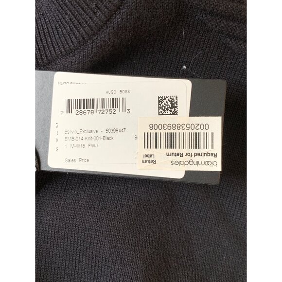 NWT Hugo Boss Mens 1/4 Zip Pullover Sweater M Wool Blend Black RHH10568 - Picture 8 of 11